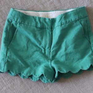 Crewcuts Scalloped Green Shorts sz 6